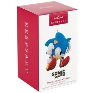 New! Sonic the Hedgehog Spin Attack Hallmark Keepsake Ornament Sega Video Game